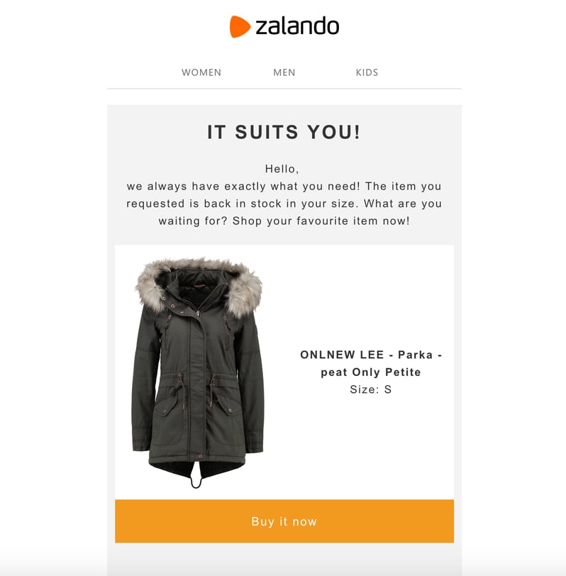email marketing example zalando